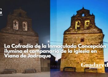 Alumbrado solar del campanario de la Iglesia de la Inmaculada Concepción en Viana de Jadraque