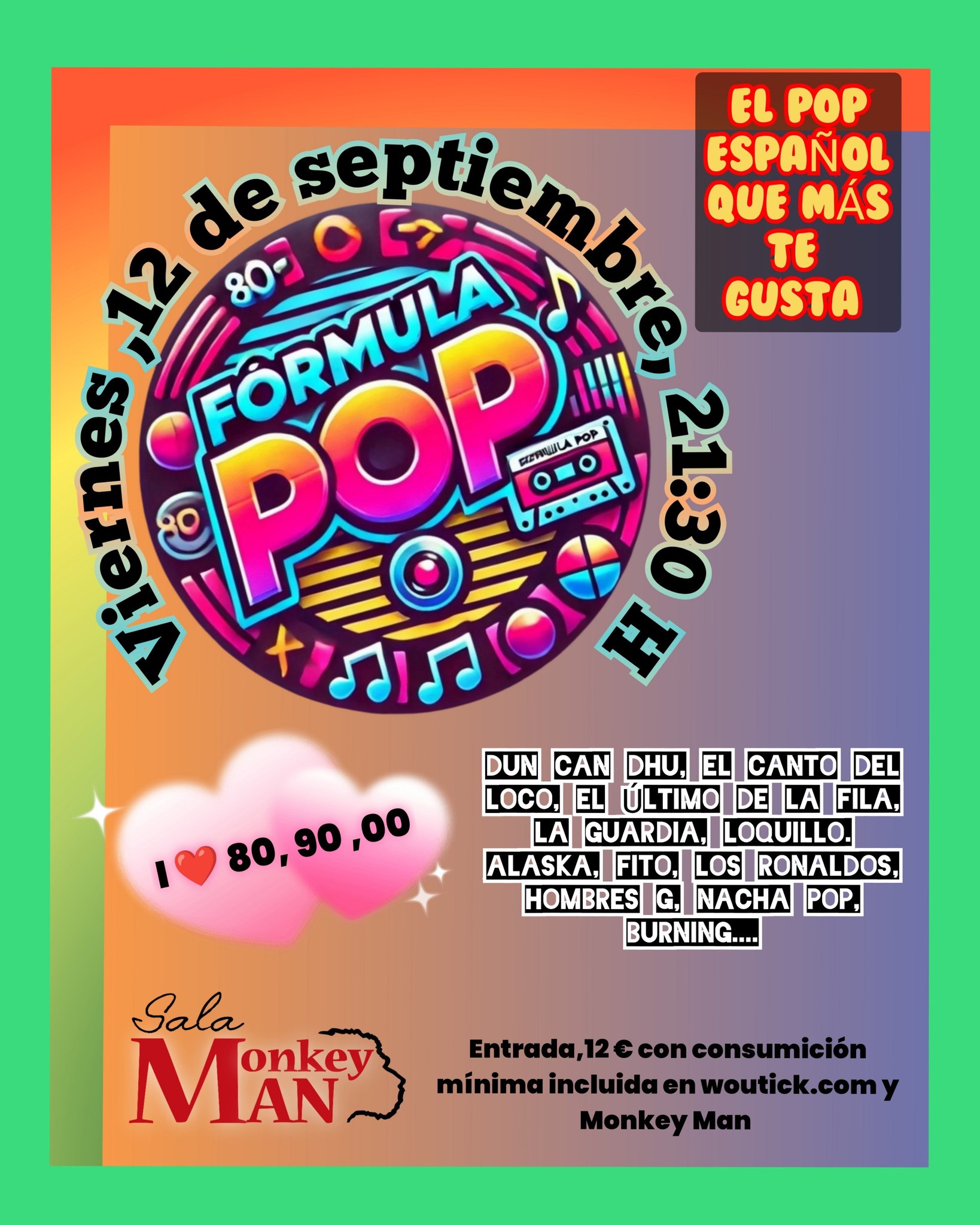 Concierto Fórmula Pop en la Sala Monkey Man