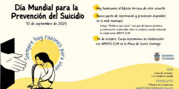 Guadalajara ilumina el edificio Arriaca de amarillo por el Día Mundial de Prevención del Suicidio 2025