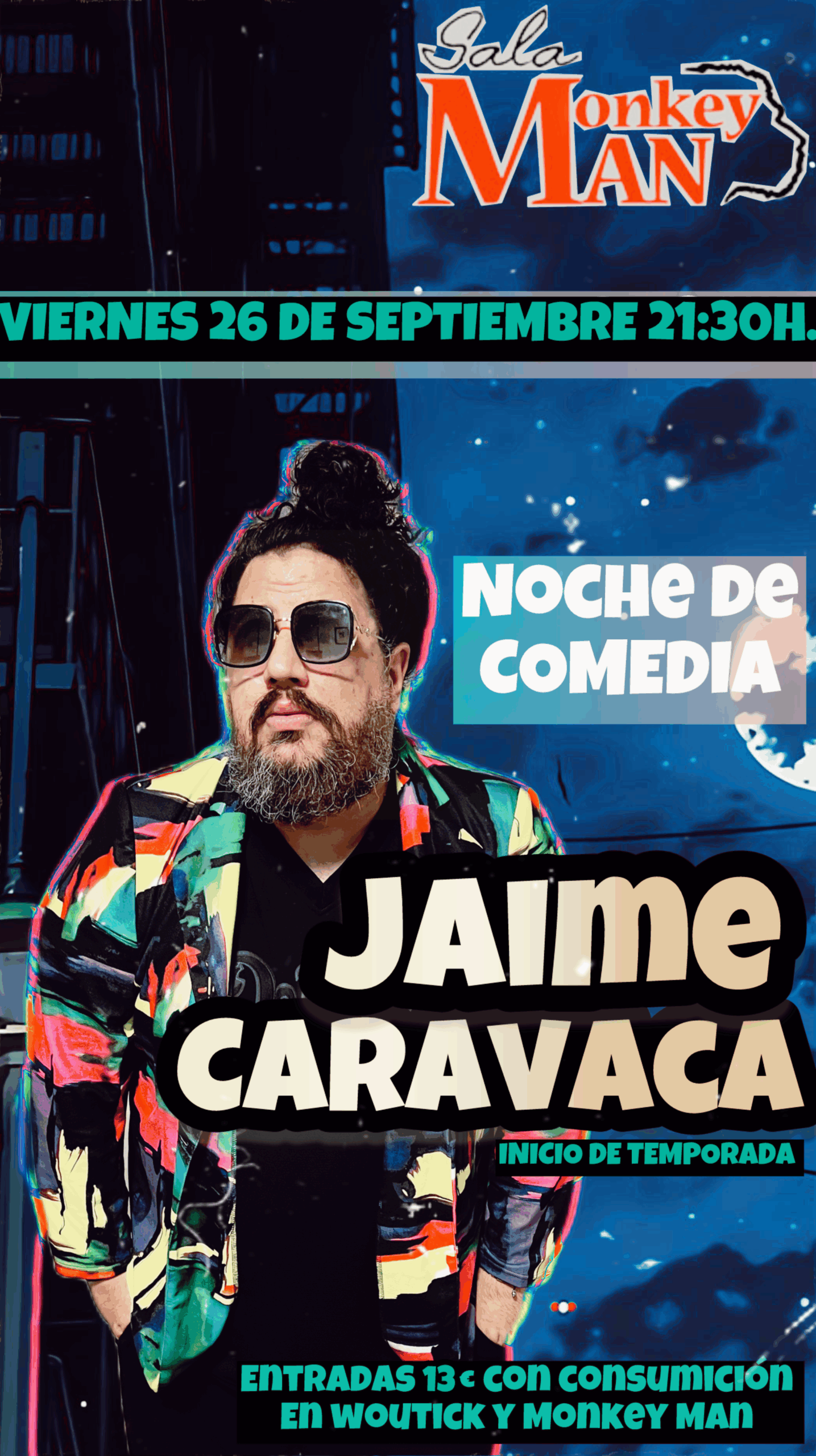 Jaime Caravaca trae su humor irreverente a la Sala Monkey Man de Guadalajara