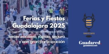 Tercer encierro en Guadalajara 2025: toros de Alcurrucén, lleno en la plaza y carrera de 2:31 minutos