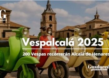 Vespalcalá 2025 celebra su décimo aniversario: 200 Vespas recorrerán Alcalá de Henares