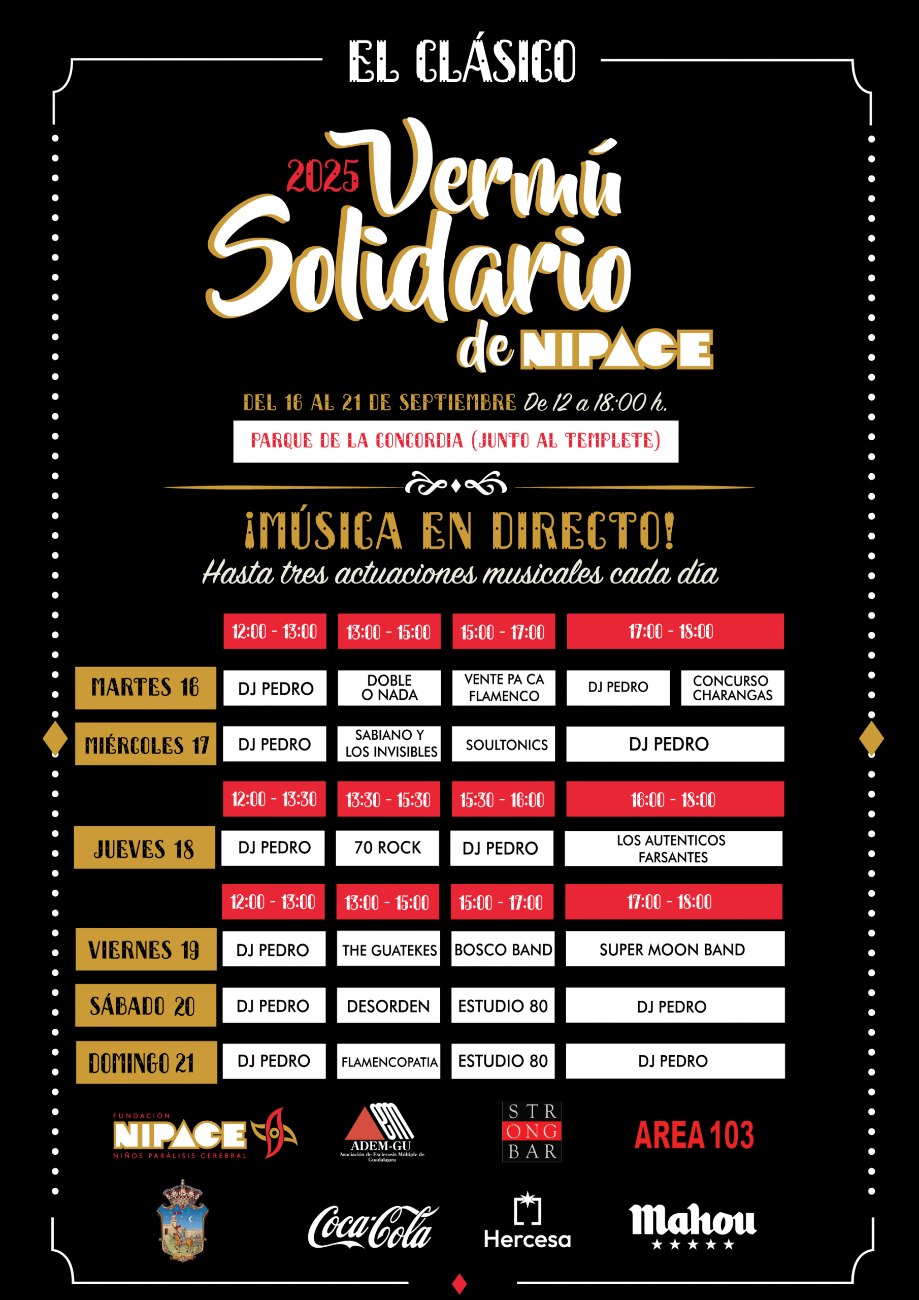 El Vermú Solidario de Nipace: música, sabor y solidaridad en el corazón de Guadalajara