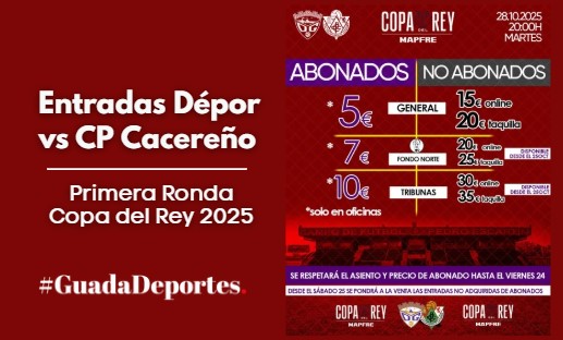 Entradas C.D. Guadalajara vs CP Cacereño | Primera Ronda Copa del Rey 2025