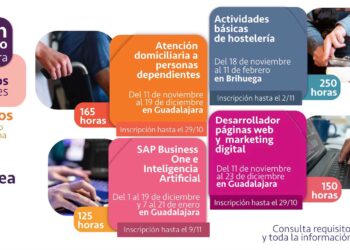 La Diputación de Guadalajara ofrece 1.280 horas de formación gratuita con el programa Dipuemplea 2025