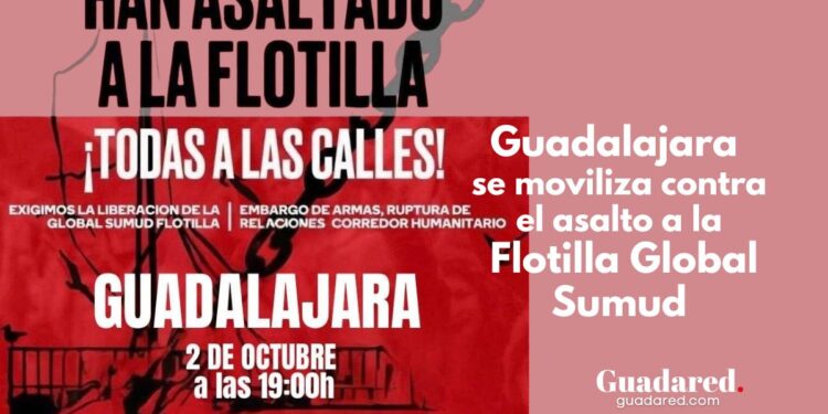 Concentración en Guadalajara por el asalto a la Flotilla Global Sumud y la crisis humanitaria en Gaza