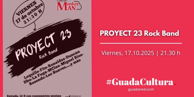 PROYECT 23 Rock Band: concierto de rock español en vivo en Sala Monkey Man, Guadalajara