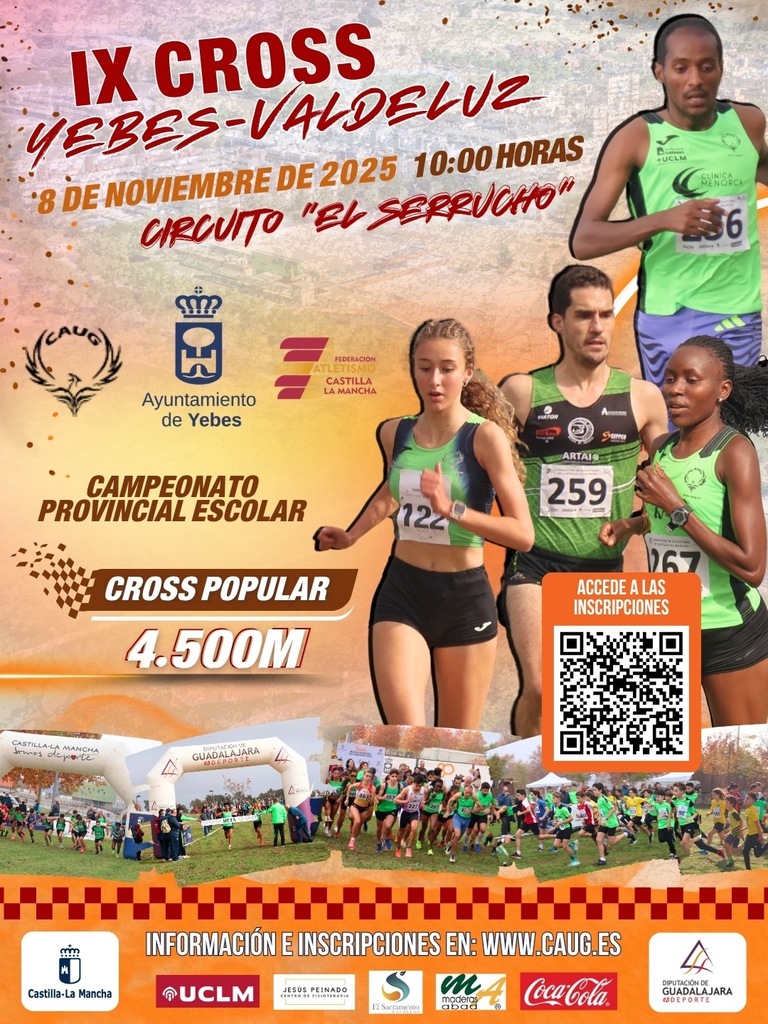 IX Cross de Yebes-Valdeluz 2025: Inscripciones abiertas para la carrera popular y escolar