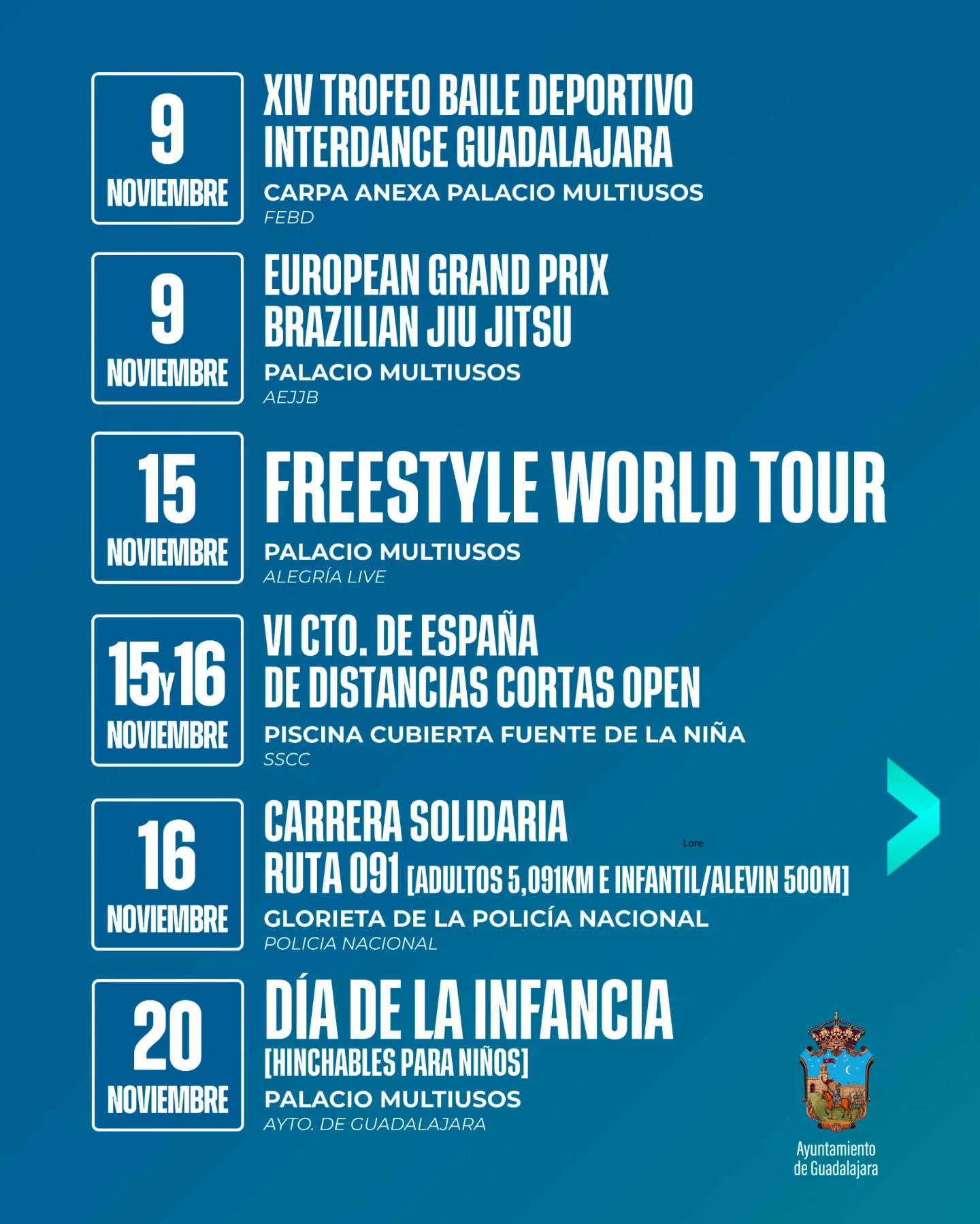 Noviembre se llena de acción deportiva en Guadalajara: una agenda para no perderse