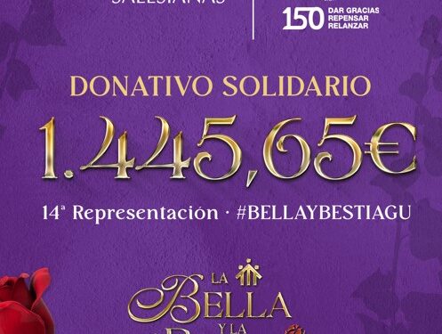 Grupo de Teatro Salesianos dona 1.445 € a Misiones Salesianas con función solidaria de La Bella y la Bestia en Guadalajara