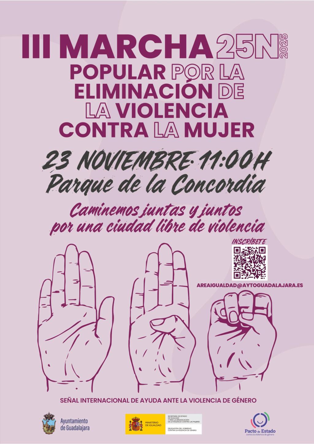 III Marcha Popular en Guadalajara 2025 contra la Violencia de Género, 25N