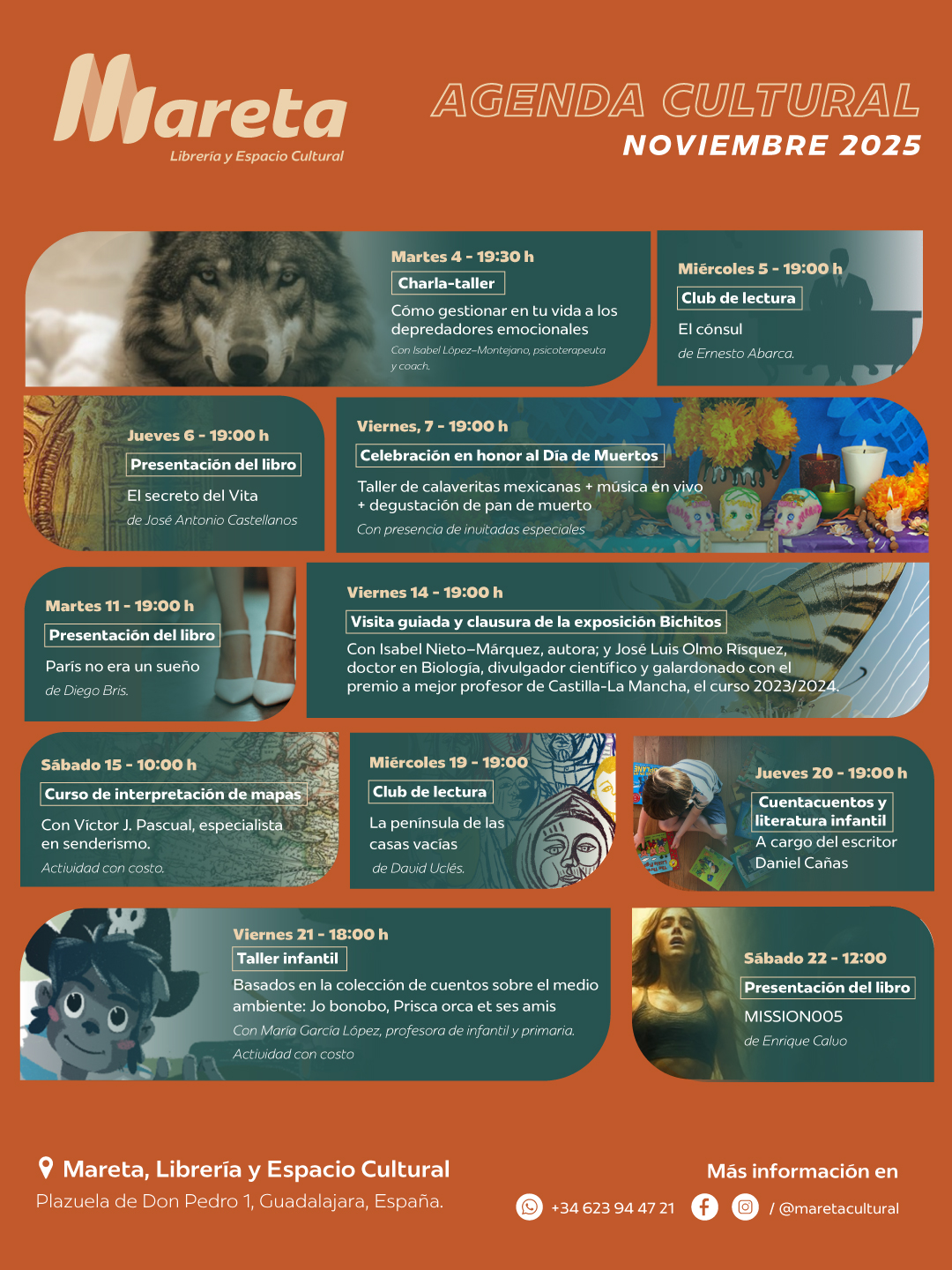 Programación cultural de noviembre 2025 en Mareta