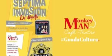 SÉPTIMA INVASIÓN y 16 TONELADAS en concierto en la Sala Monkey Man de Guadalajara