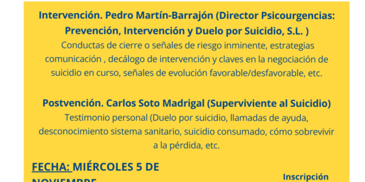 Taller Online y Presencial sobre Intervención en Crisis Suicidas en Molina de Aragón: Formación para Profesionales del Medio Rural