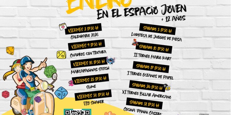 Actividades Juveniles Gratuitas en Enero 2026 en el Espacio Joven de Marchamalo