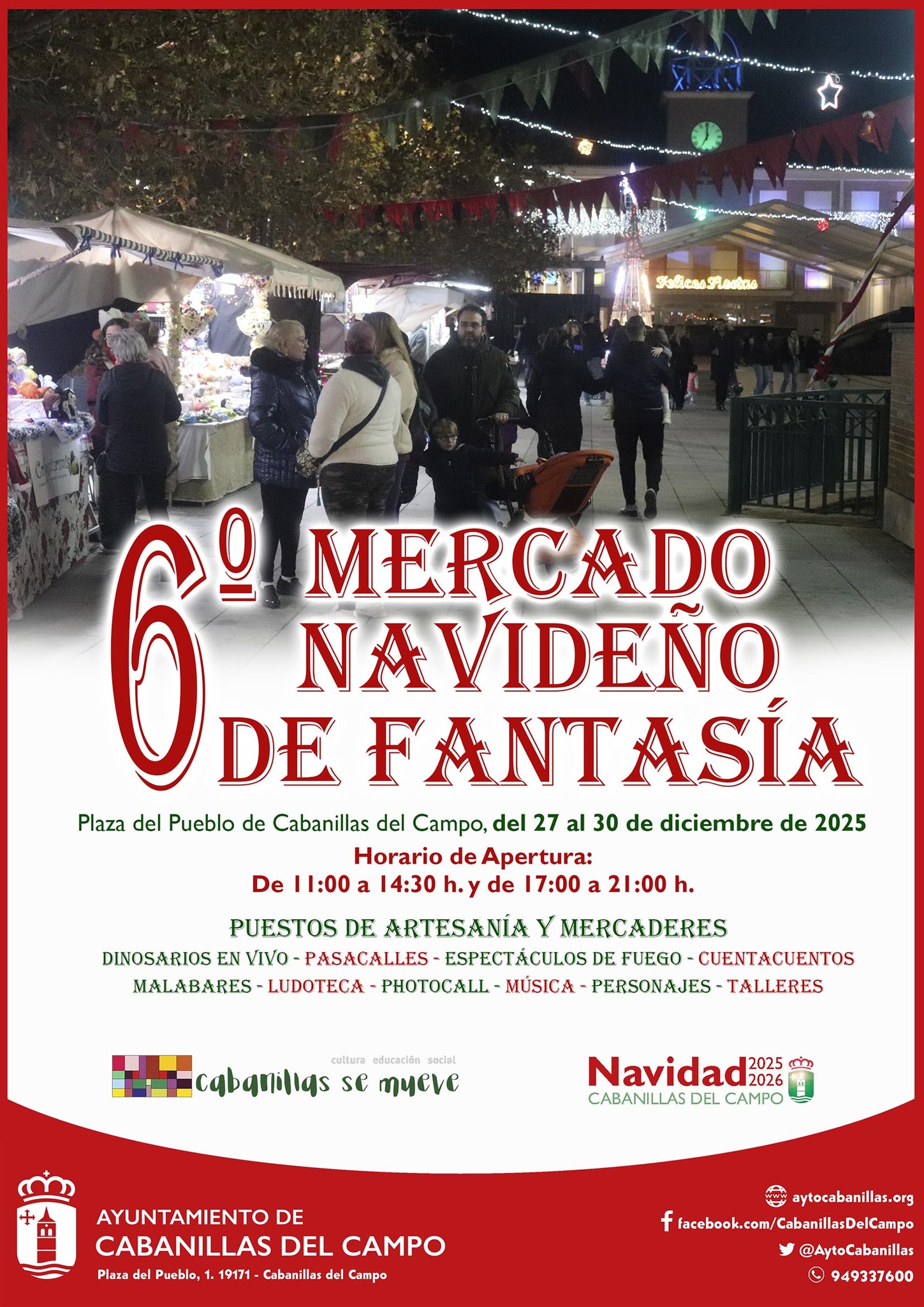 Cabanillas del Campo inaugura su “VI Mercado Navideño de Fantasía” con más de 20 puestos y mucho rock