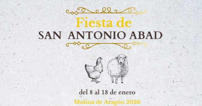 Molina de Aragón celebra la Fiesta de San Antonio Abad 2026 con novena, bendición de animales y rifa del cerdo