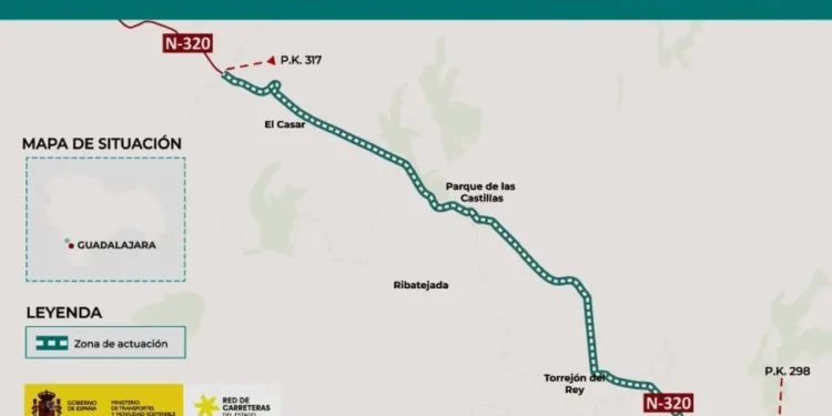 Transportes impulsa la mejora de la N-320 entre Cabanillas del Campo y El Casar con un estudio previo de 19 kilómetros