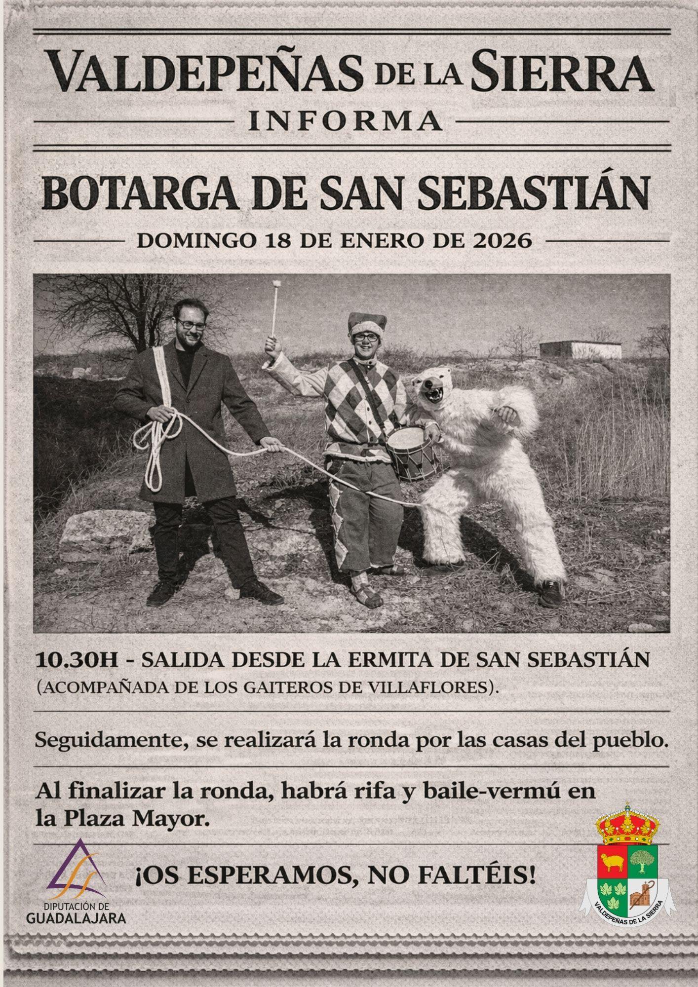 Valdepeñas de la Sierra se prepara para vivir la Il Edición de la Botarga de San Sebastián