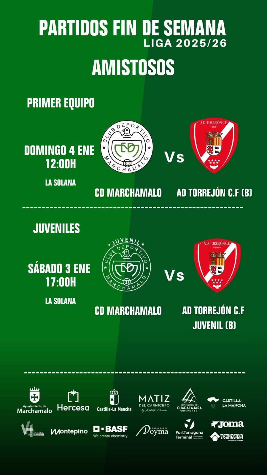 Asenjo y Sergio Pancorbo regresan al CD Marchamalo como refuerzos para la temporada