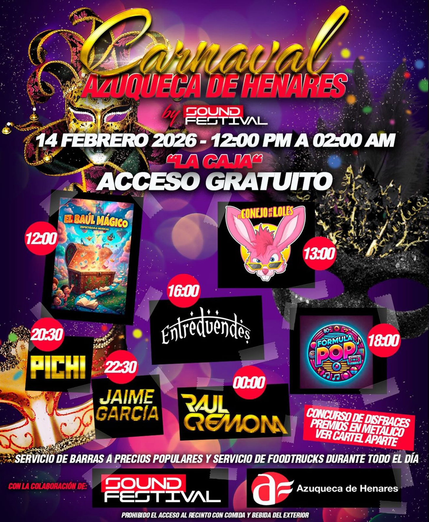 La Caja concentrará todas las actividades del sábado de Carnaval en Azuqueca