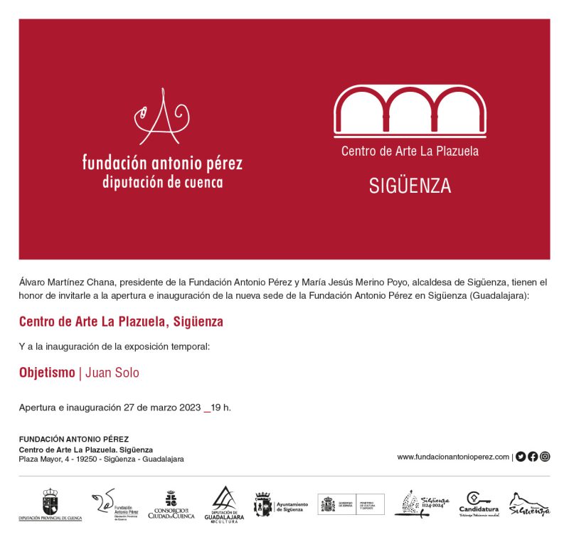 Fundación Antonio Pérez inaugura nueva sede en Sigüenza, localidad natal de Antonio Pérez