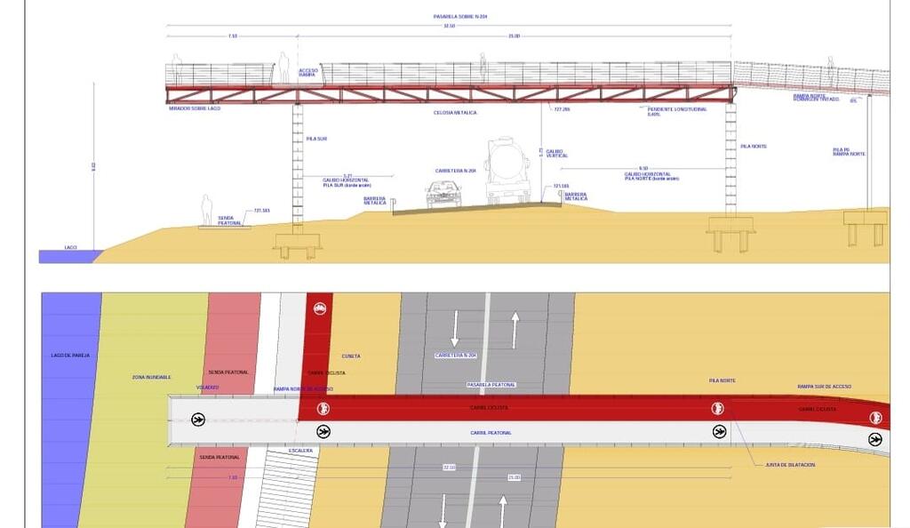 Pareja aprueba la construcción de la pasarela ciclopeatonal de acceso al azud