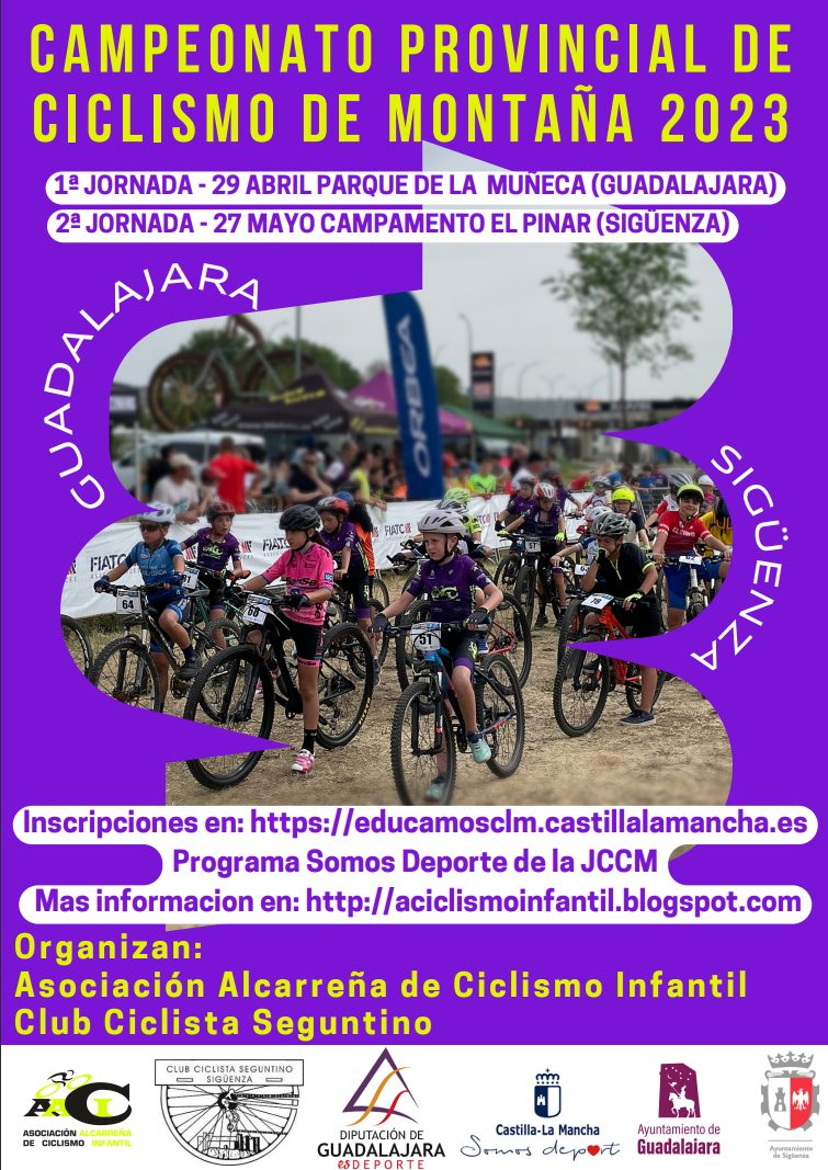Fase Provincial de Ciclismo de Montaña en Guadalajara para fomentar el deporte infantil. ¡Participa en el deporte base!