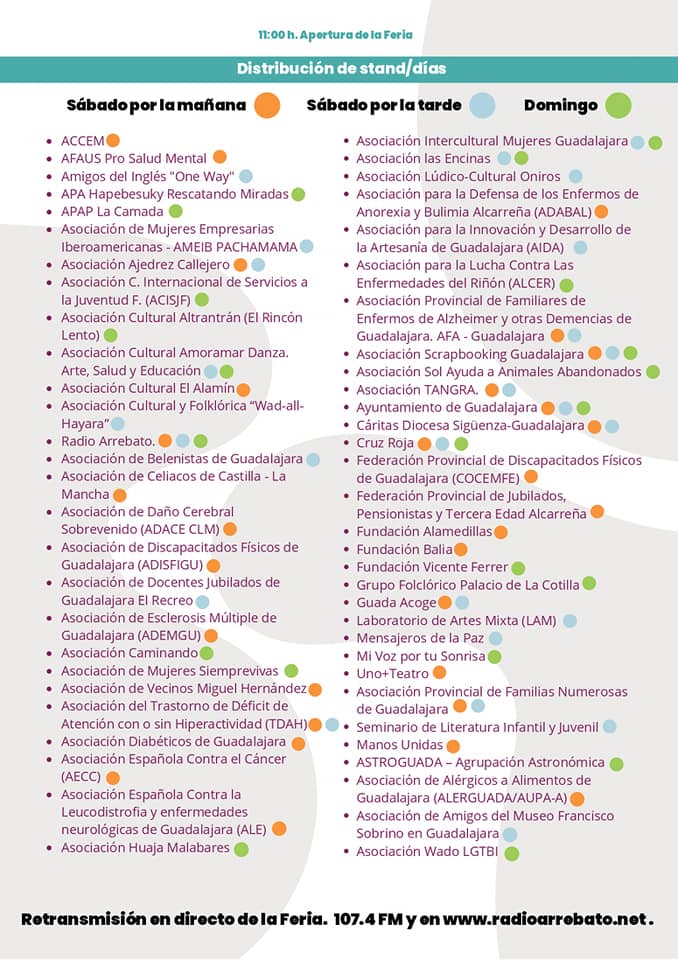 Guadalajara, Feria de las Asociaciones en La Concordia con más de medio centenar de colectivos participantes.