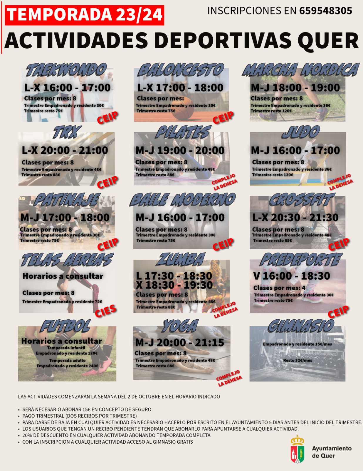 Oferta Deportiva 2023-2024 en Quer: ¡Inscríbete para una Temporada Activa!