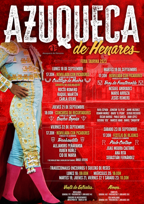 Lunes 18 de Septiembre: Programa Fiestas de Azuqueca de Henares 2023