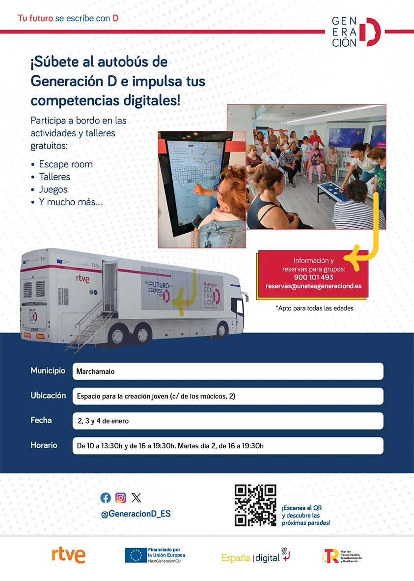 Generación D desembarca en Marchamalo: Mejora tus competencias digitales con RTVE