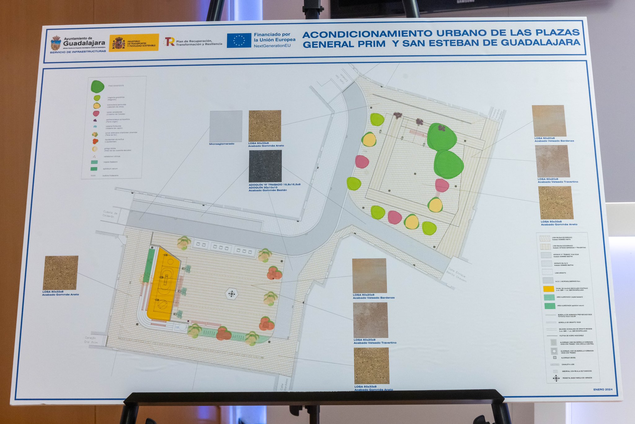 Renovación de Espacios Públicos en Guadalajara: Plazas Prim y San Esteban se Preparan para Ser Más Accesibles y Familiares