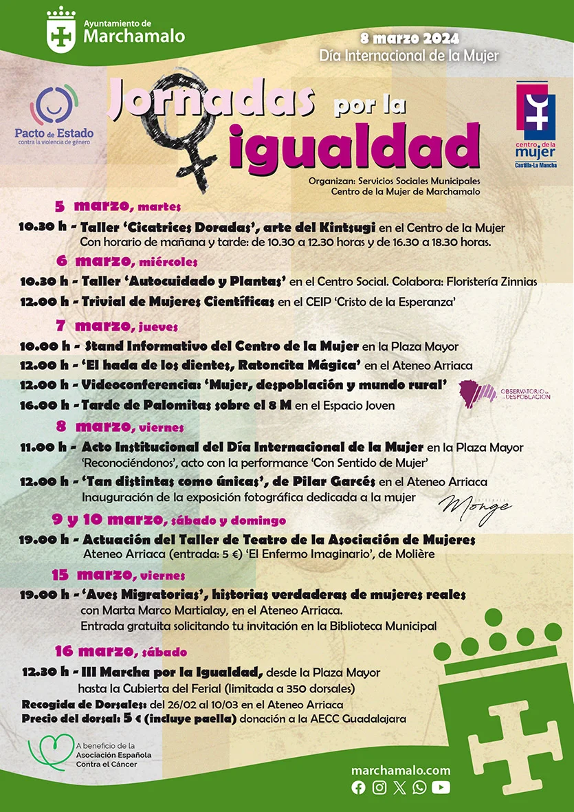Jornadas por la Igualdad en Marchamalo: Programa Completo para el Día de la Mujer 2024