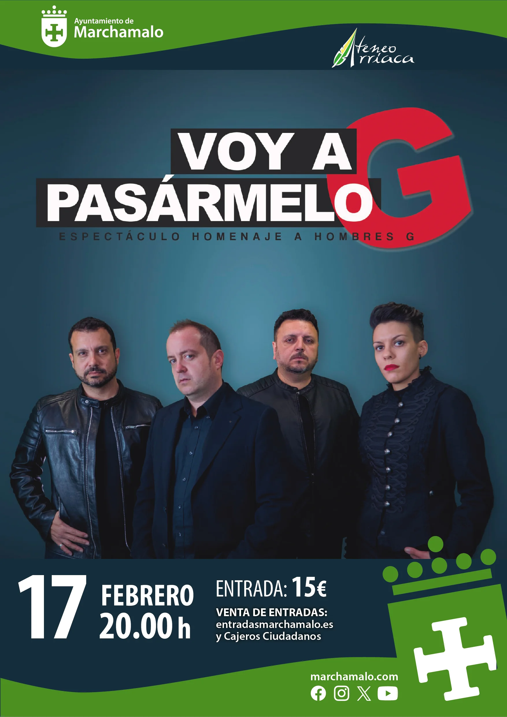  'Voy a pasármelo G' Rinde Homenaje a 'Hombres G' en un Electrizante Concierto-Tributo en Marchamalo