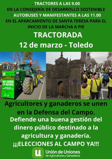 300 Agricultores y Ganaderos de Guadalajara Presentan Manifiesto con Reivindicaciones para la Administración Regional