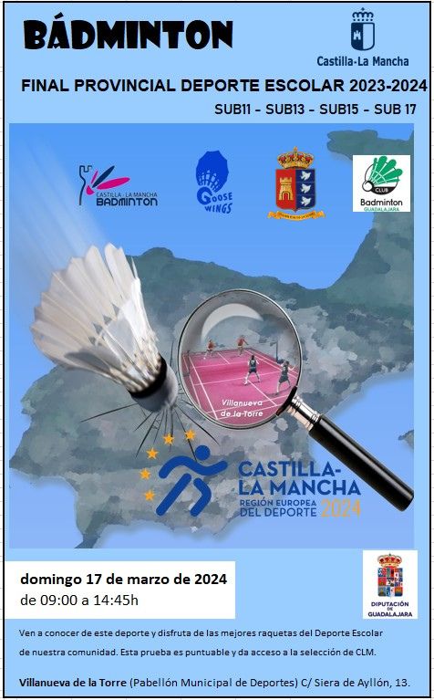 ¡Final del XII Circuito de Bádminton Escolar en Villanueva de la Torre!