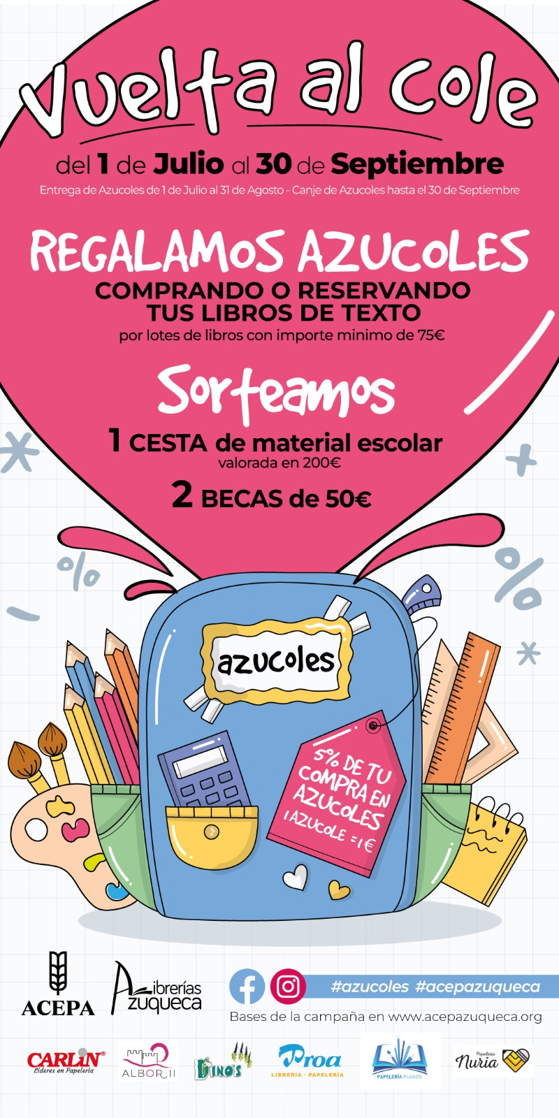 Vuelta al cole en Azuqueca 2024: Librerías locales ofrecen descuentos y premios para familias