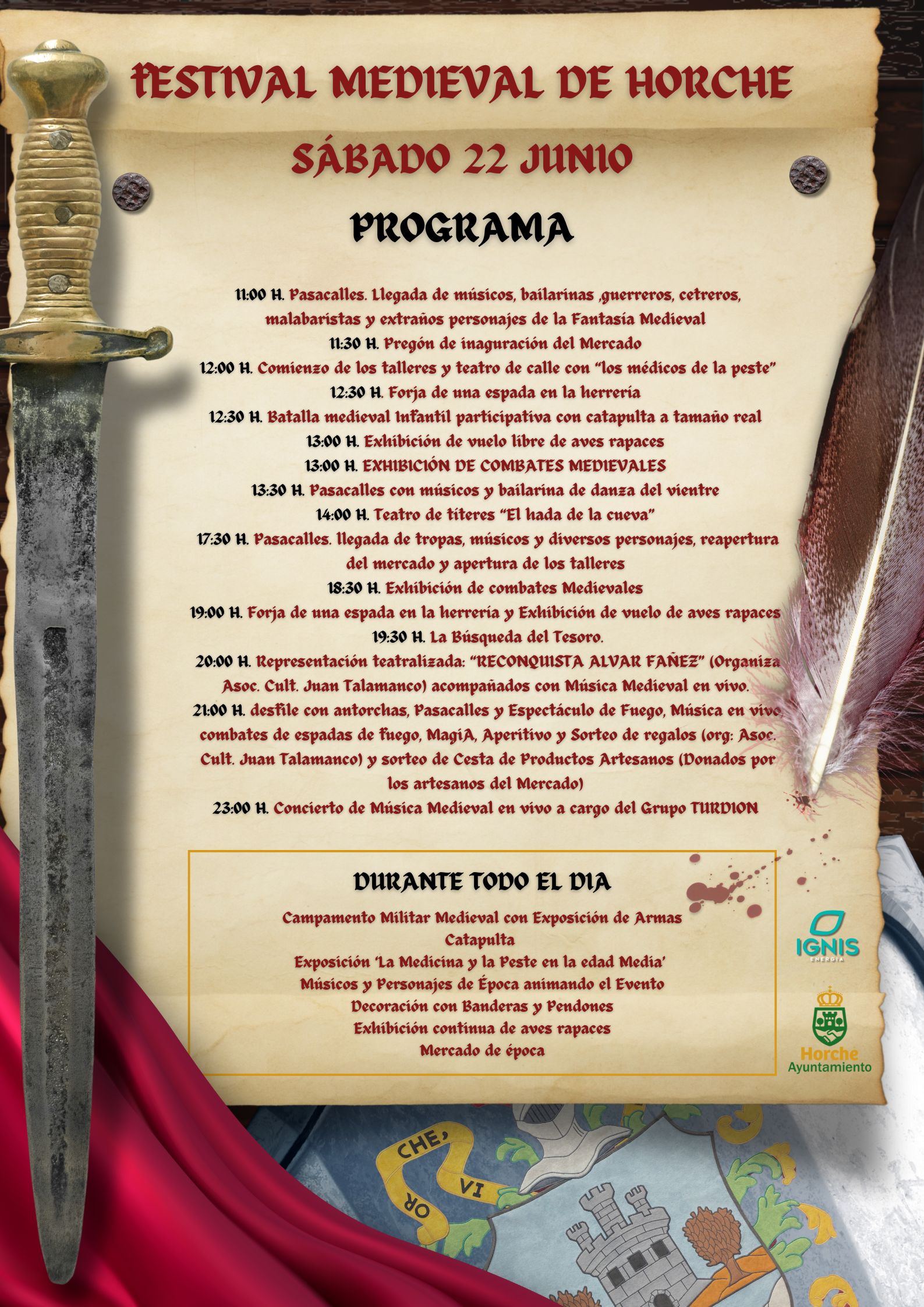 Horche celebra su Festival Medieval el 22 de junio con actividades para toda la familia