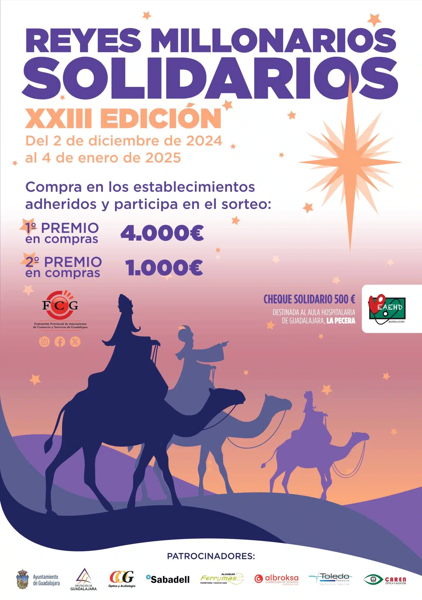 Los Reyes Millonarios Premiarán las Compras Navideñas en Guadalajara con Cheques Regalo de 4.000€ y 1.000€