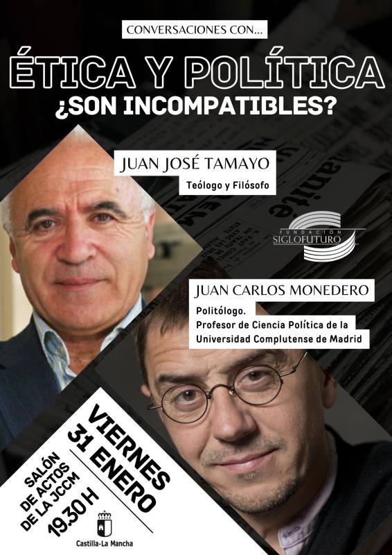 Ética y política en debate: Juan Carlos Monedero y Juan José Tamayo en Guadalajara