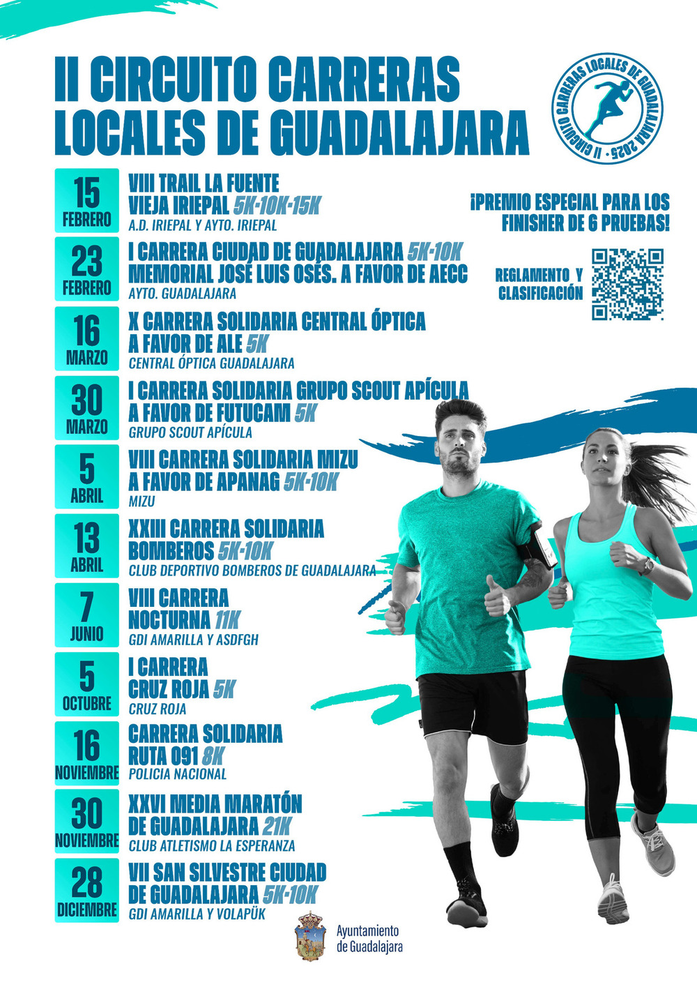 II Circuito de Carreras de Guadalajara 2025: Once Pruebas Solidarias y Deportivas para Todos los Niveles