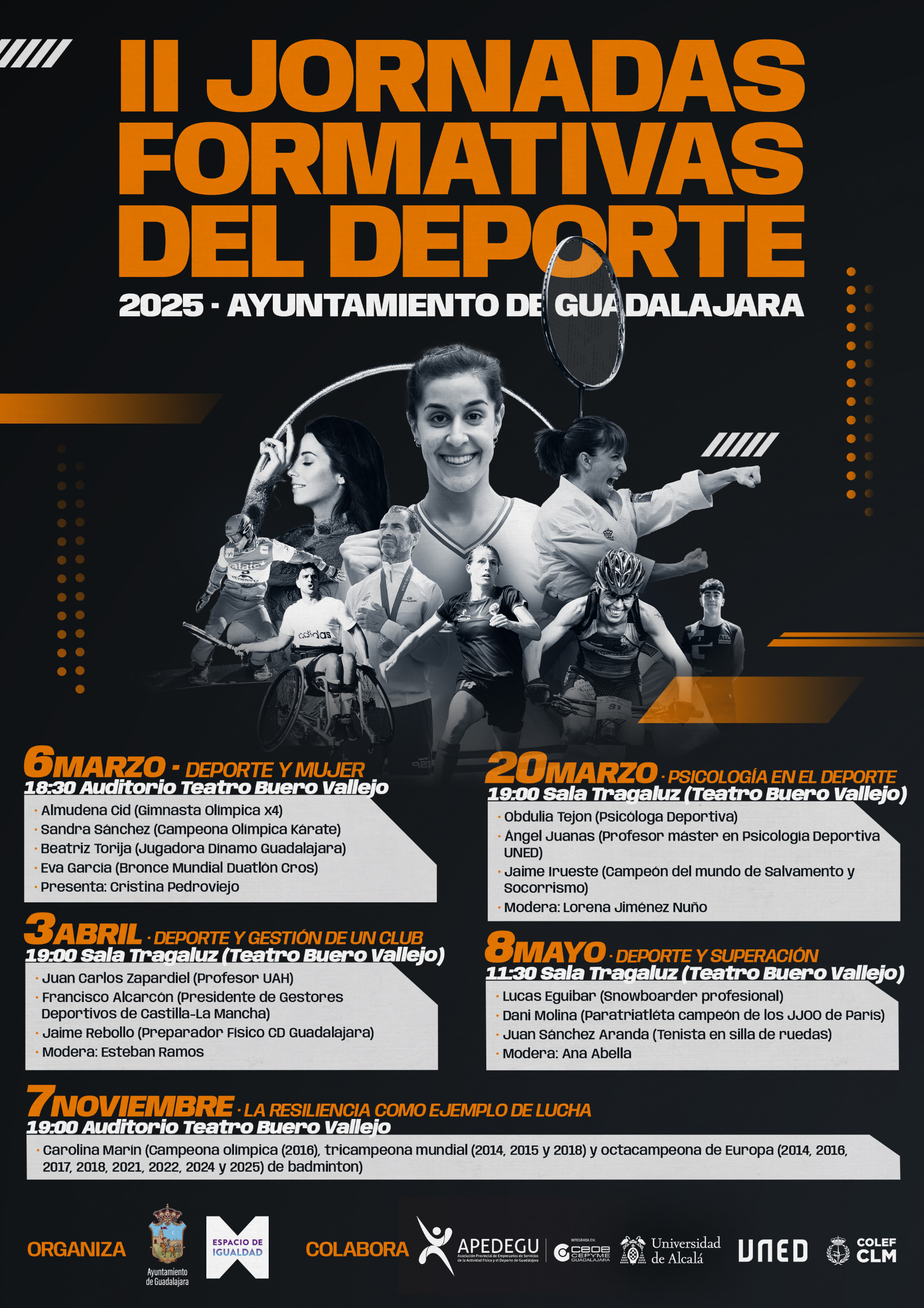 II Jornadas Formativas del Deporte en Guadalajara: Carolina Marín, Almudena Cid y más atletas en charlas sobre deporte, mujer y resiliencia
