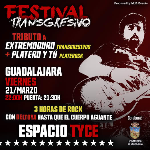 Festival Transgresivo en Guadalajara 2025: Tributo a Extremoduro y Platero y Tú en Espacio TYCE