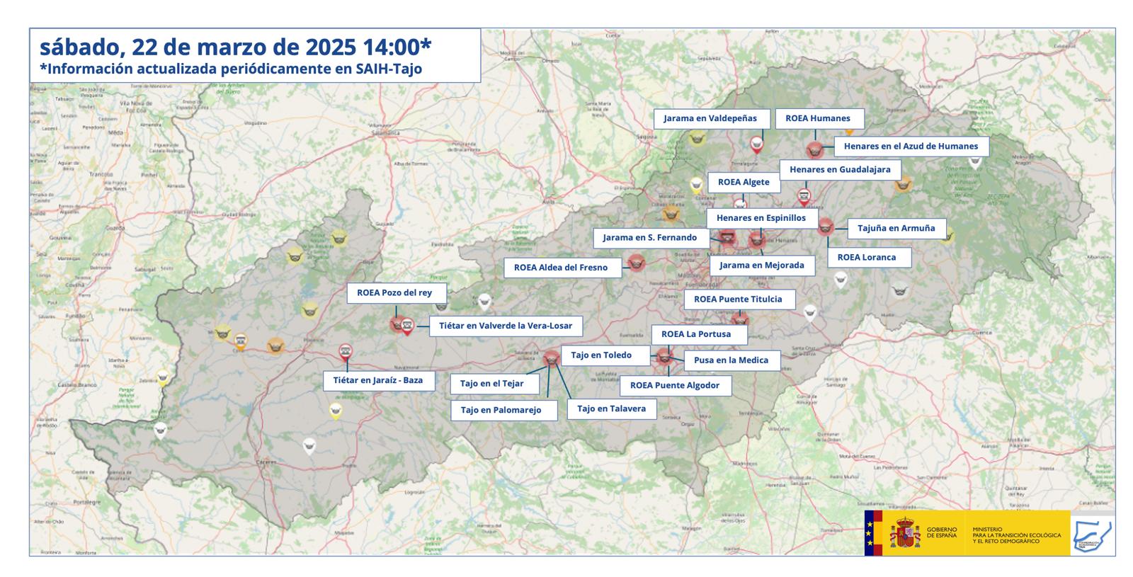 25 embalses en aviso rojo por crecida extrema
