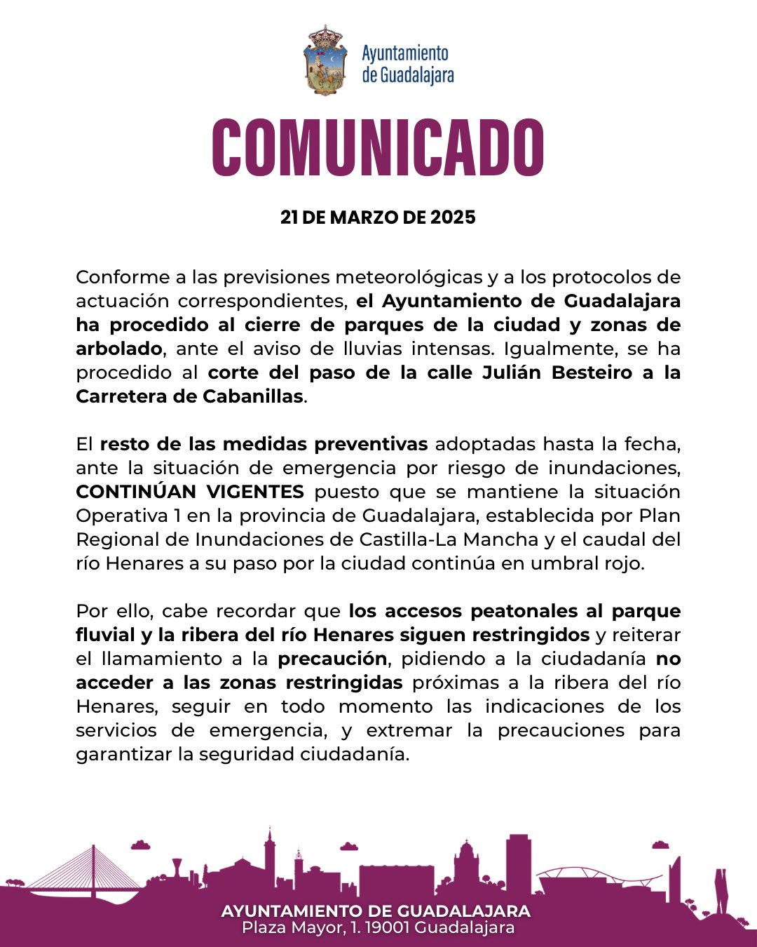 Alerta en Guadalajara: Cierre de Parques, Cortes de Tráfico y Riesgo de Inundaciones por Lluvias Intensas