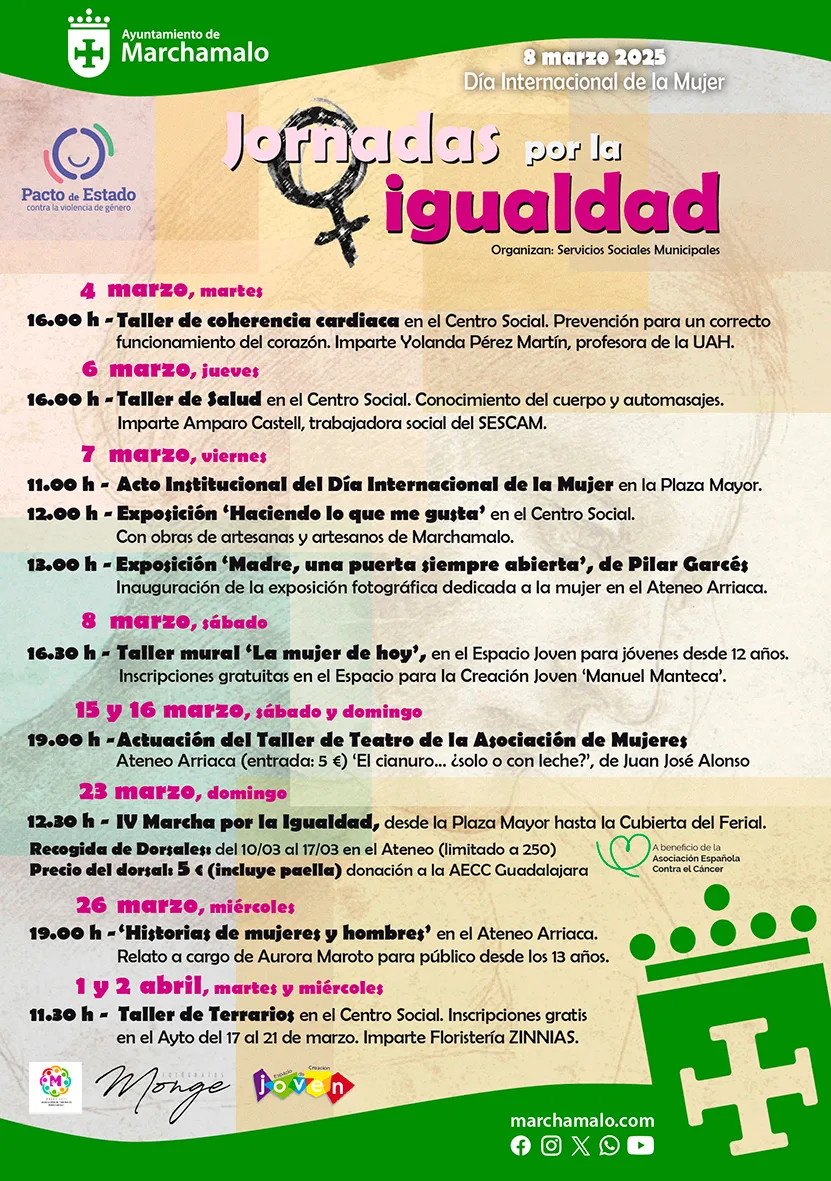 Actividades en Marchamalo para Celebrar el Día Internacional de la Mujer y Reivindicar la Igualdad de Género en Marzo 2025