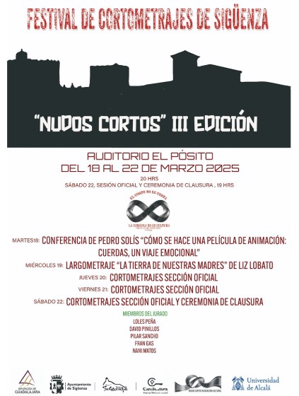 III Nudos Cortos: Festival de Cortometrajes en Sigüenza del 18 al 22 de marzo de 2025