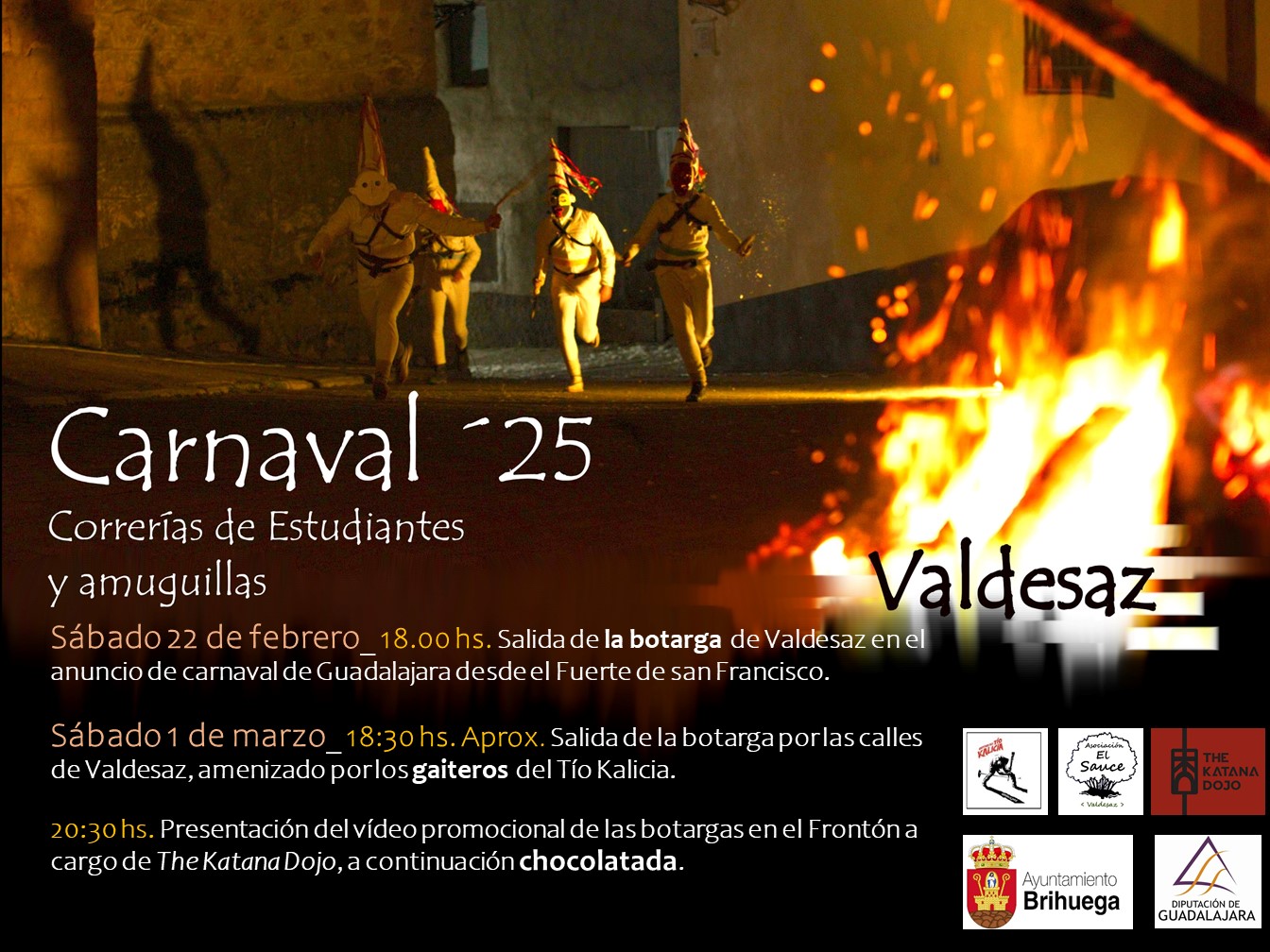 El Carnaval de Valdesaz 2025 recupera sus tradiciones con las correrías de la Botarga y el Estudiante