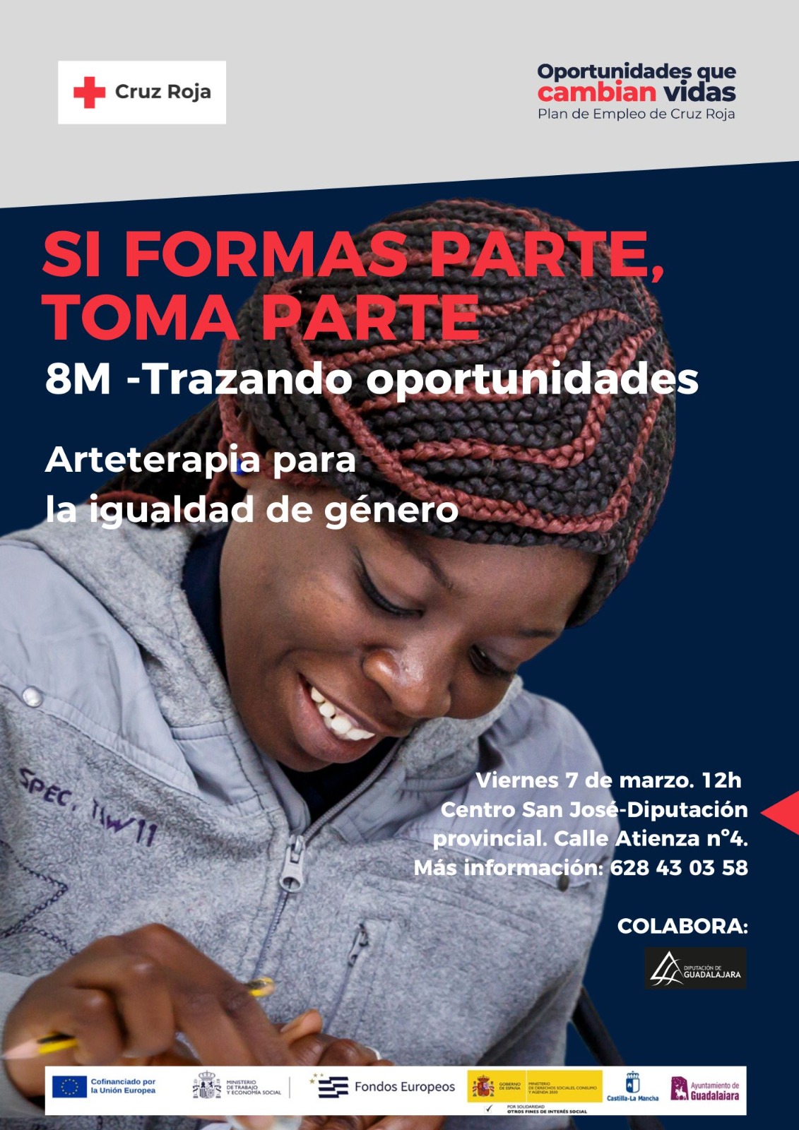 Sesión de Arteterapia para la Igualdad de Género en Guadalajara: Celebra el 8M con Cruz Roja